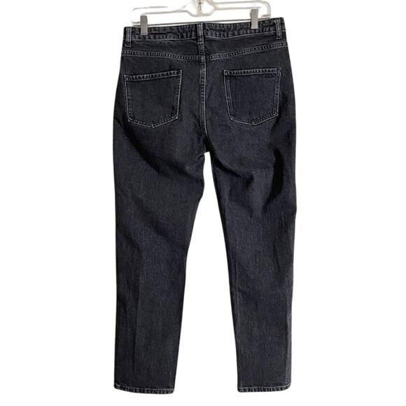 ba&sh Balm Two-tone Cropped Ankle Jeans Slim Straight Dark Blue and Black Large - Picture 6 of 16